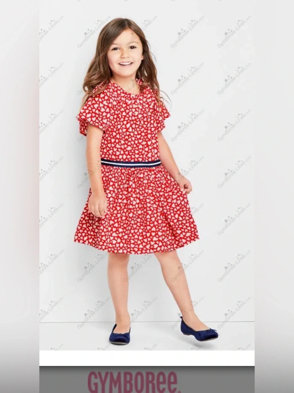 Size 7 Gymboree Short Sleeve Heart Dress